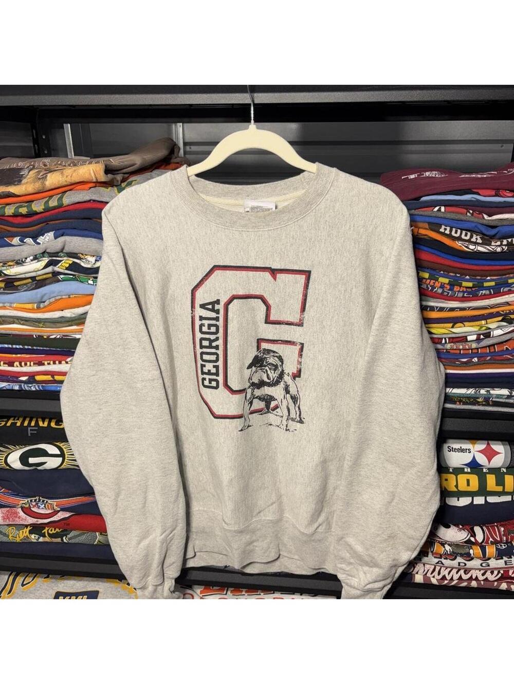 Vintage Y2K Champion Reverse Weave Georgia Bulldogs Sweatshirt Crewneck Gray M